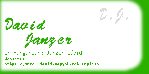 david janzer business card